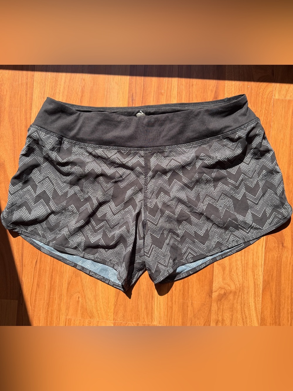Rabbit Women's Black Chevron Athletic Shorts with Wide Waistband